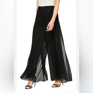 Chic Black Sheer Wide-Leg Pants